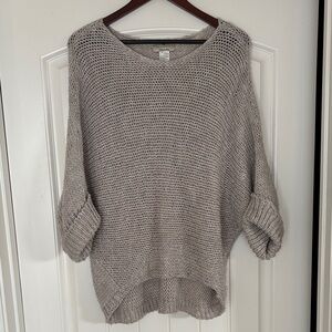 Berretti Made In Italy Chunky Knit Wool Blend Beige Silver‎ Sweater Women’s OS
